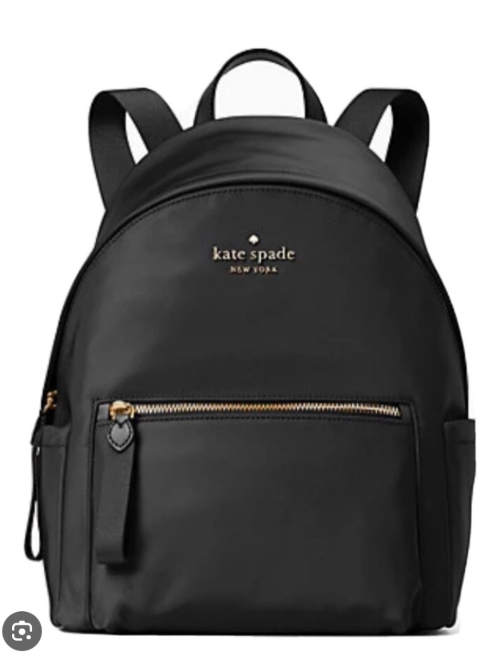 Kate Spade New York Black Nylon Backpack | Gold Zip | Everyday Mini Backpack